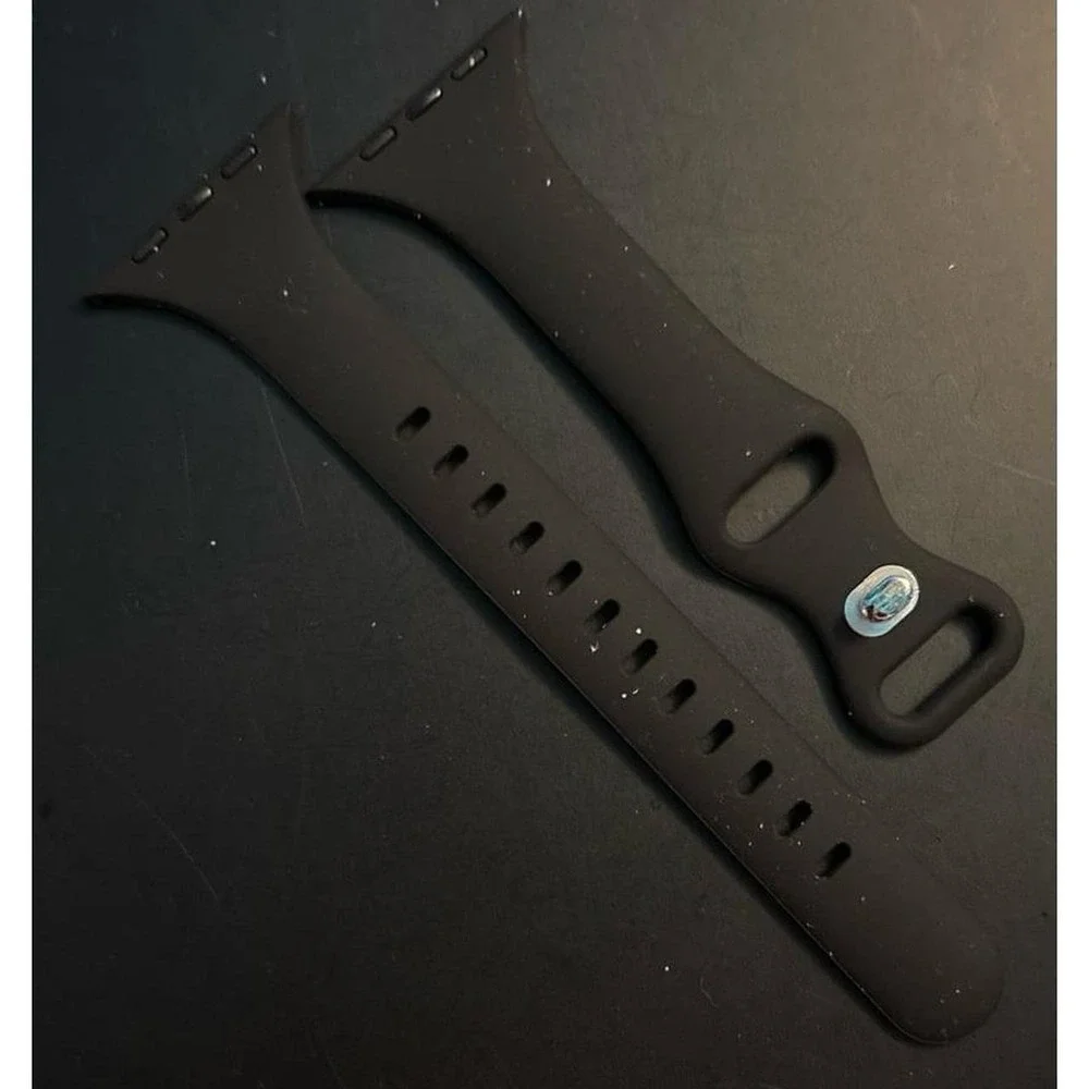 NEW Black Silicone Slim Sport Band for Apple Watch 42mm/44mm/45mm